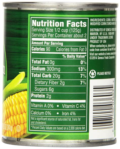 32 Can Of Corn Nutrition Label Labels Database 2020