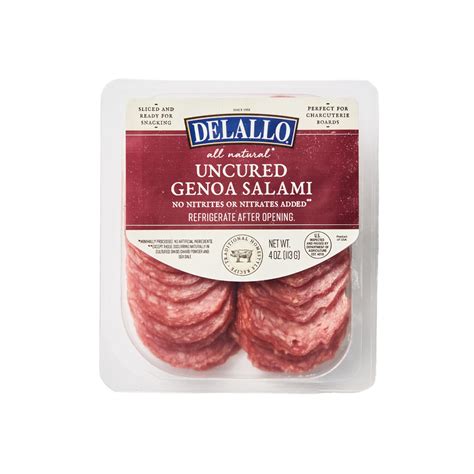 All Natural Uncured Genoa Salami Slices Delallo