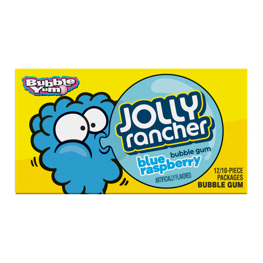 Bubble Yum Jolly Rancher Blue Raspberry Flavor Bubble Gum 2 8 Oz Box 12 Pack