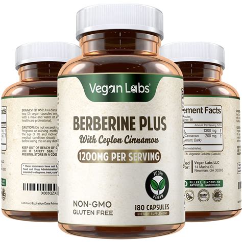 Buy Berberine Hcl 1200Mg With Ceylon Cinnamon 180 Vegan S Supports Overall And Immune System