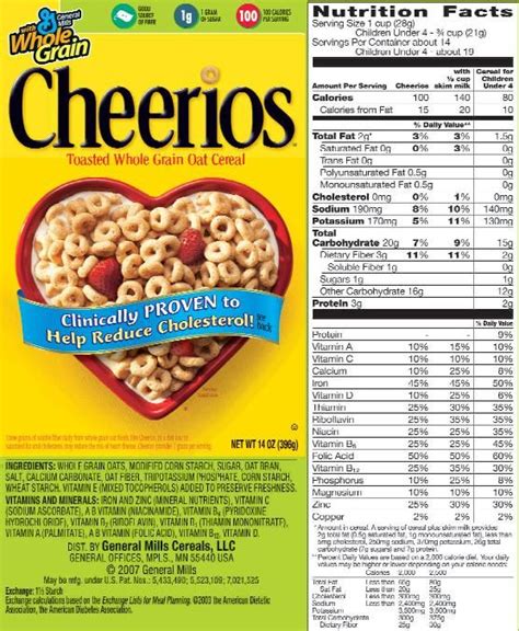 Cheerios Calorie Count