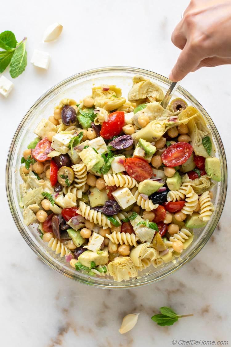 Chickpea Pasta Salad Recipe Chefdehome Com