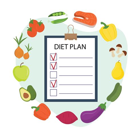 Diet Plan Illustration Concept Of Dietary Eating Meal Planning Proper Nutrition Healthy Food