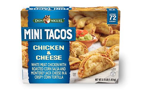 Don Miguel Chicken 2 Cheese Mini Tacos Item 118957 Megamex Foods