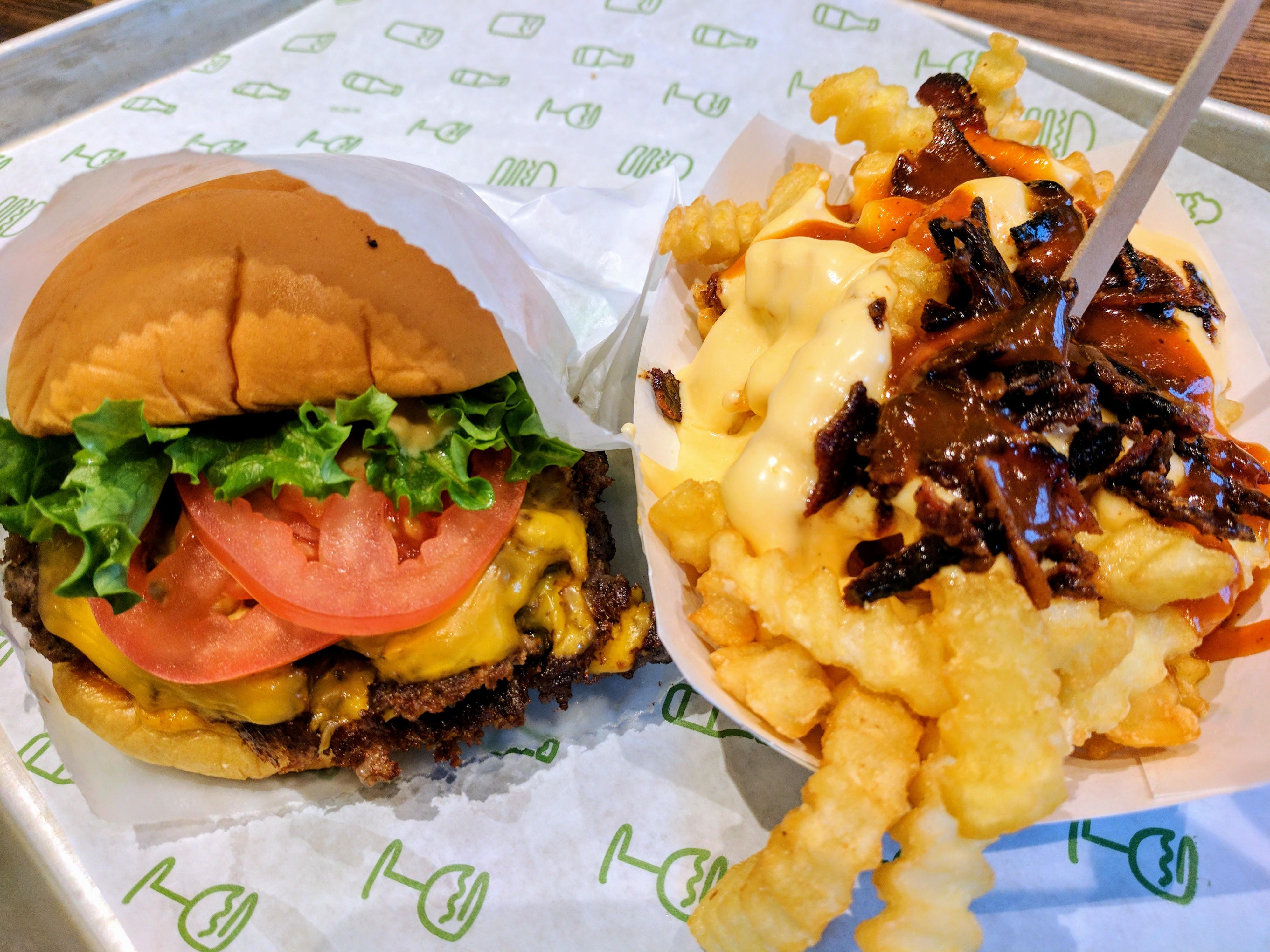 Double Shackburger And Bbq Cheese Fries From Shake Shack R Detroit