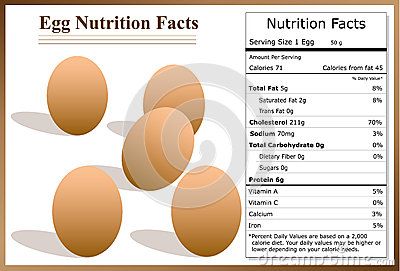 Egg Nutrition Facts Stock Vector Image 53596874