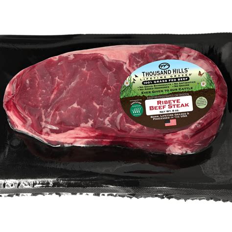 Grass Fed Beef Ribeye Steak Thousand Hills Lifetime Grazed