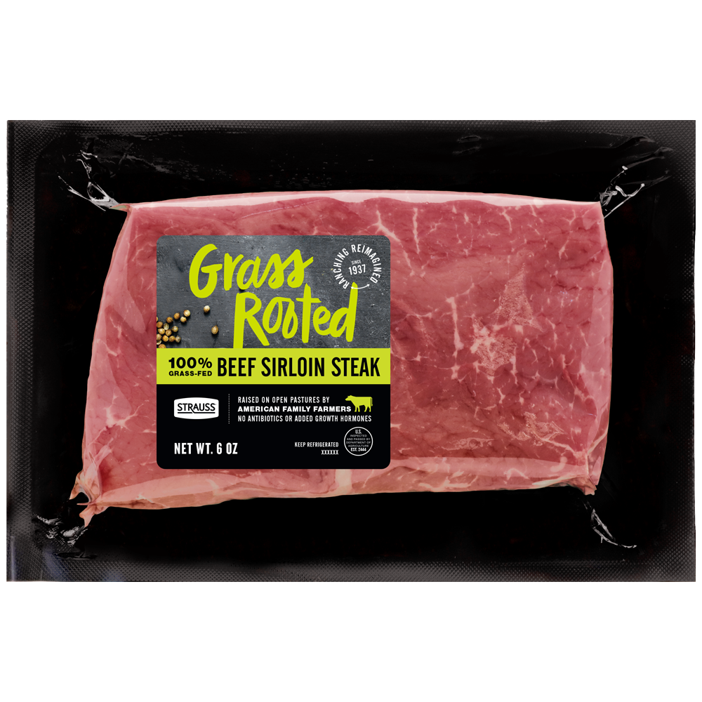 Grass Fed Beef Sirloin Steak Strauss Brands