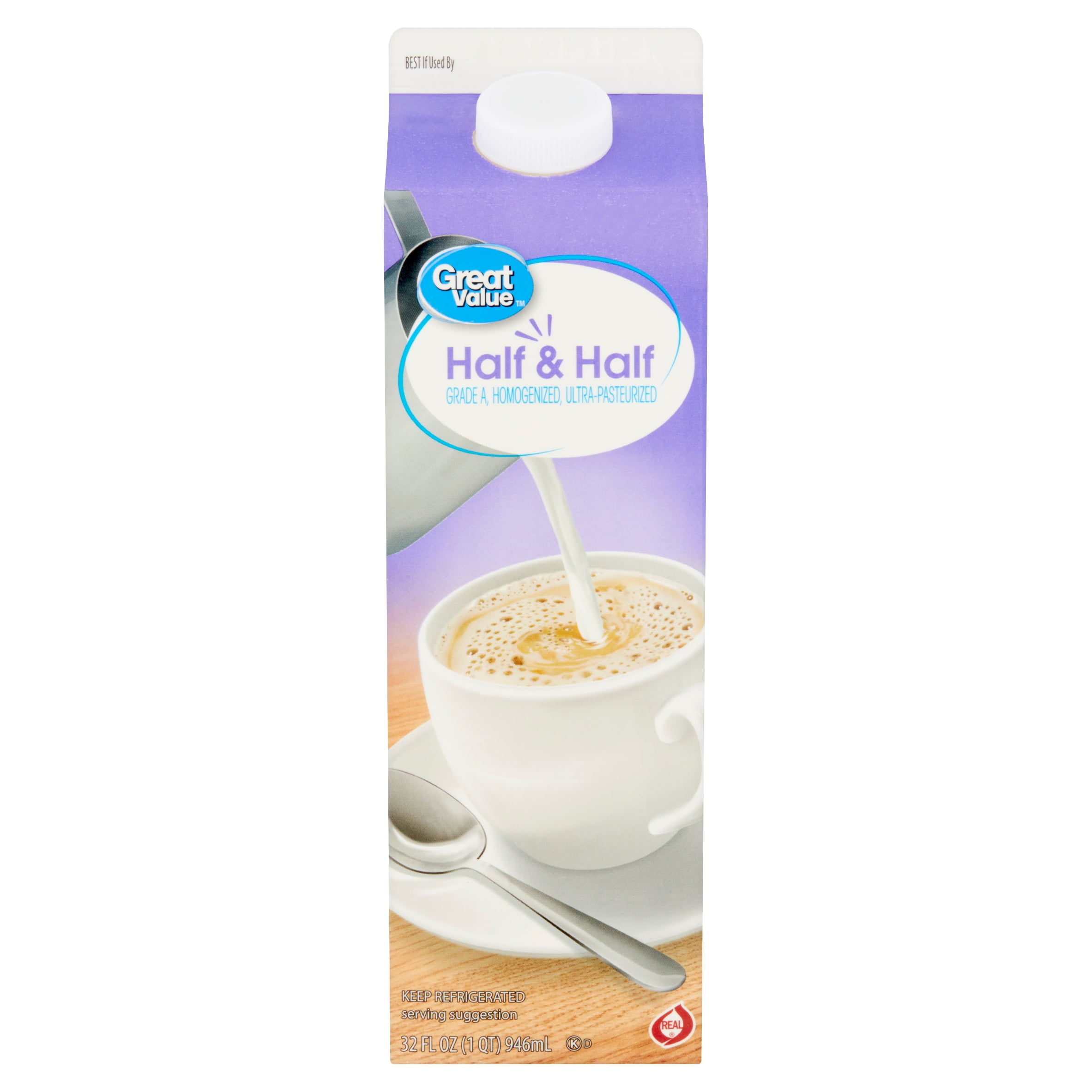 Great Value Fat Free Half And Half 32 Fl Oz Walmart Com