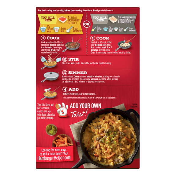 Hamburger Helper Cheesy Ranch Burger Shop Pantry Meals At H E B