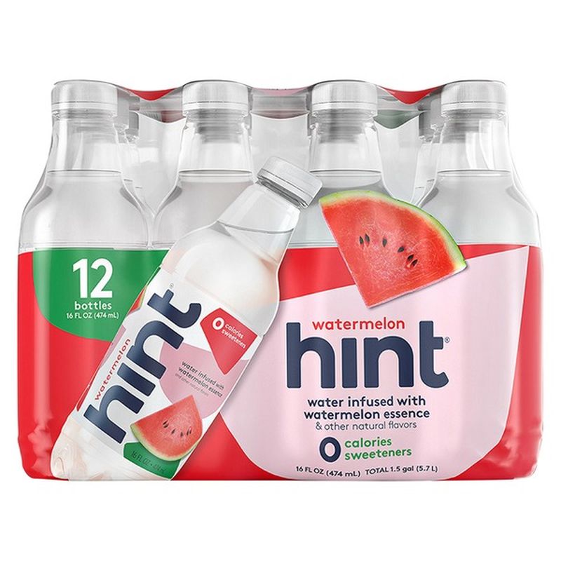 Hint Sparkling Water Hint Water Watermelon Pack Of 12 16 Ounce Bottles Pure Water Infused