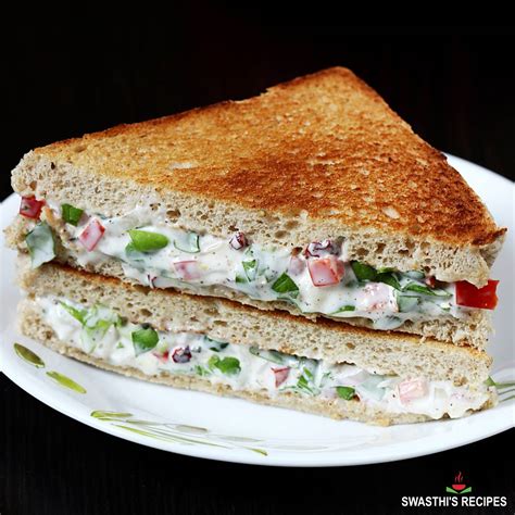 Mayonnaise Sandwich Recipe Veg Mayo Sandwich Indian Veggie Delight