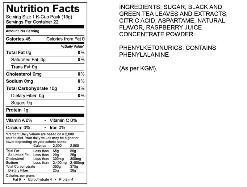 Nutritional Information Of Iced Tea Besto Blog