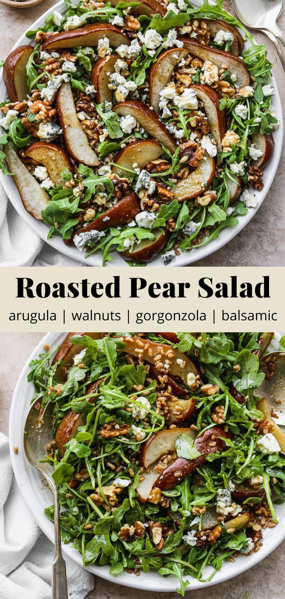 Roasted Pear Salad With Arugula Walnuts Amp Gorgonzola Walder Wellness