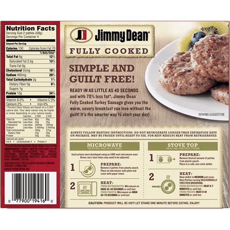 Sausage Patty Nutrition Information