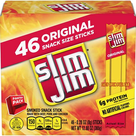 Slim Jim Snack Sized Smoked Meat Sticks Original 0 28 Oz 120 Count 220