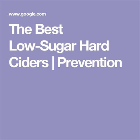 The Best Low Sugar Hard Ciders Prevention