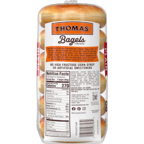 Thomas Plain Bagel Nutrition Label Besto Blog