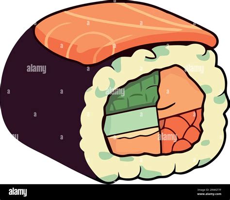 Tuna Roll Illustration Stock Vector Image Amp Art Alamy