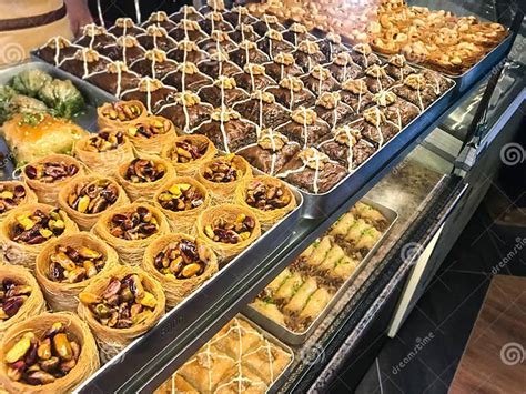 Various Baklava Local Sweets In Pastry Shop Stock Photo Image Of Meal Restaurant 129349050