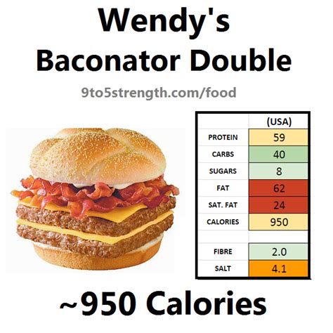 Wendy S Baconator Calorie Count Nutritionix Careers